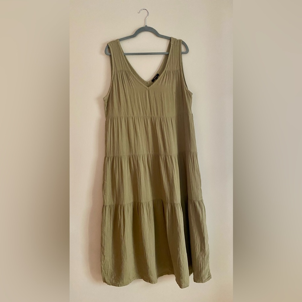 Quince Organic Cotton Gauze Tiered Maxi Dress